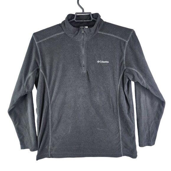 Mens Black Columbia Fleece Pullover Sweatshirt Long Sleeve 1/2 Zip Size XL - Picture 1 of 12